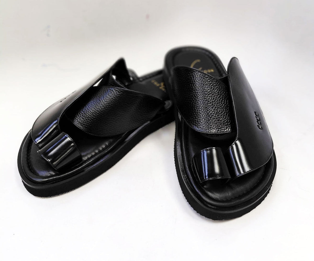 C Collection Calfskin Sandal - Black