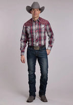 Roper 3117 Plaid (Grey/Red) - Men's Western Shirt