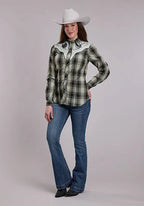 Roper 3276 Plaid (Black/White) - Women's Western Shirt