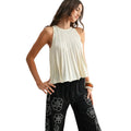 Sleeveless Knit Top With Flared Hem