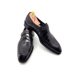 Maurice Sargeant Alligator Monkstrap - Black