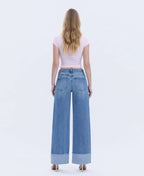 Mia High Rise Cuffed Wide Jeans