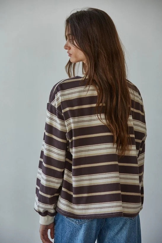 Knit Cotton Multi Stripe Top