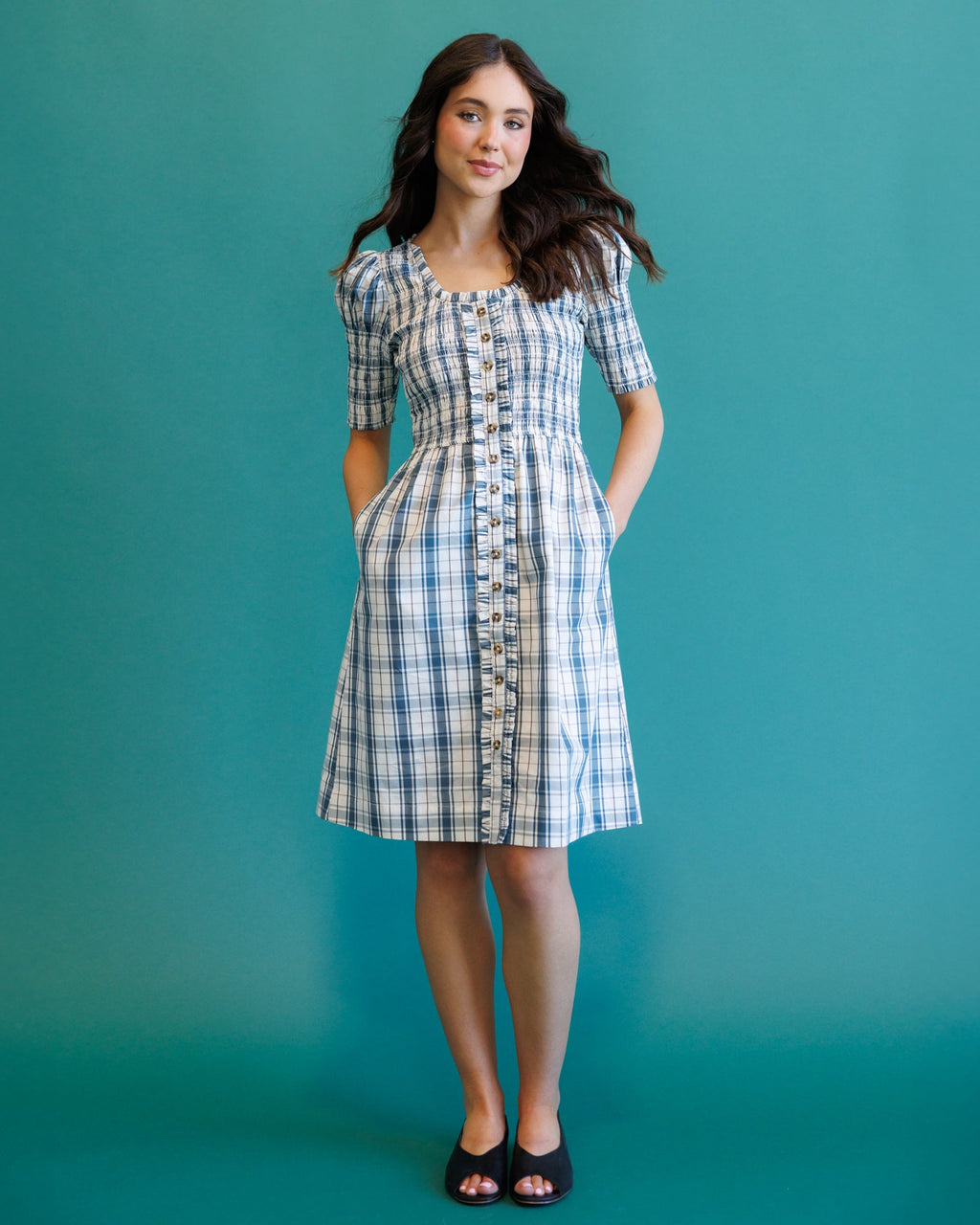 Oxford Plaid Fit and Flare Dress