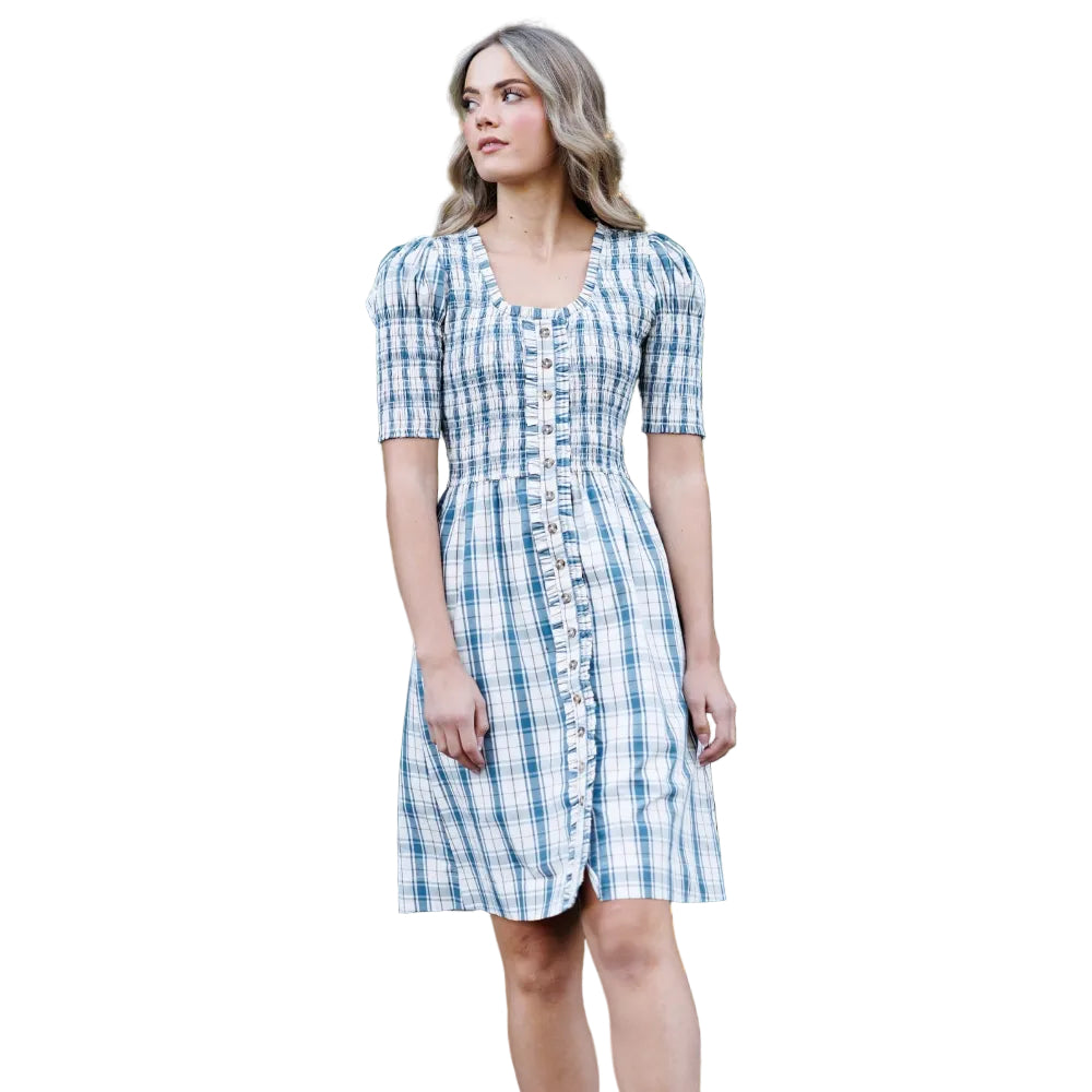 Oxford Plaid Fit and Flare Dress