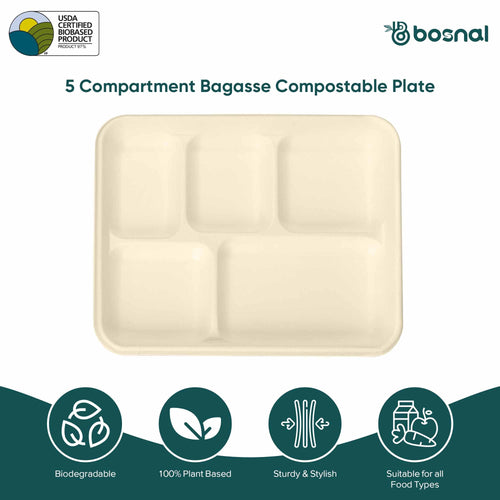 10 Inch Five Compartment Trays - Pendo Store