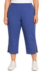Women's Lightweight Capri Pants with Studded Hem Detail