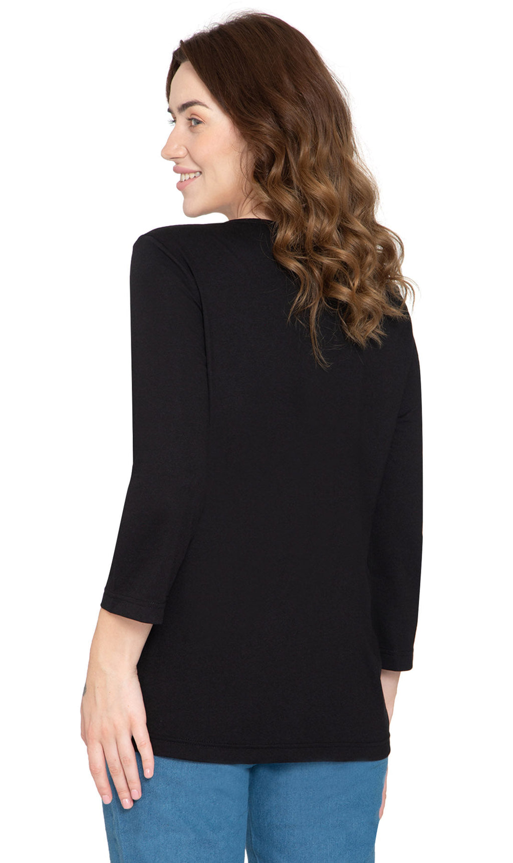 3/4 Sleeve Henley Top