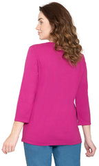 3/4 Sleeve Henley Top