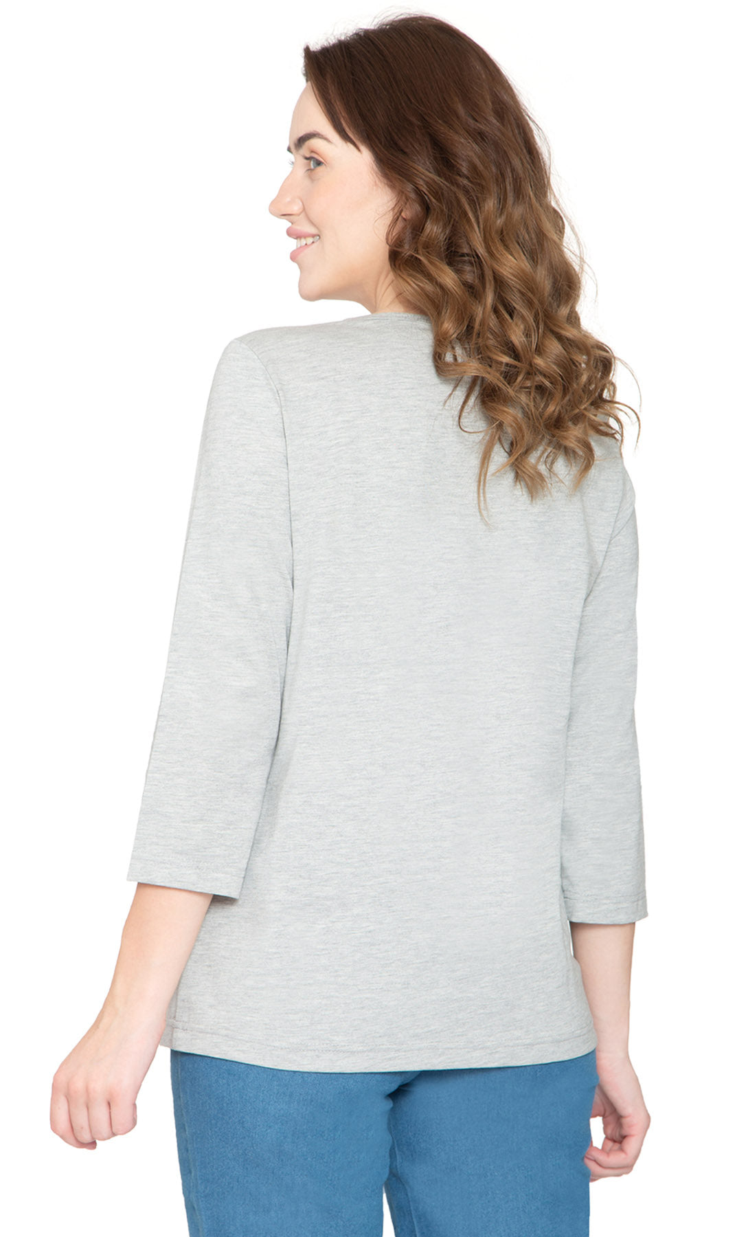 3/4 Sleeve Henley Top