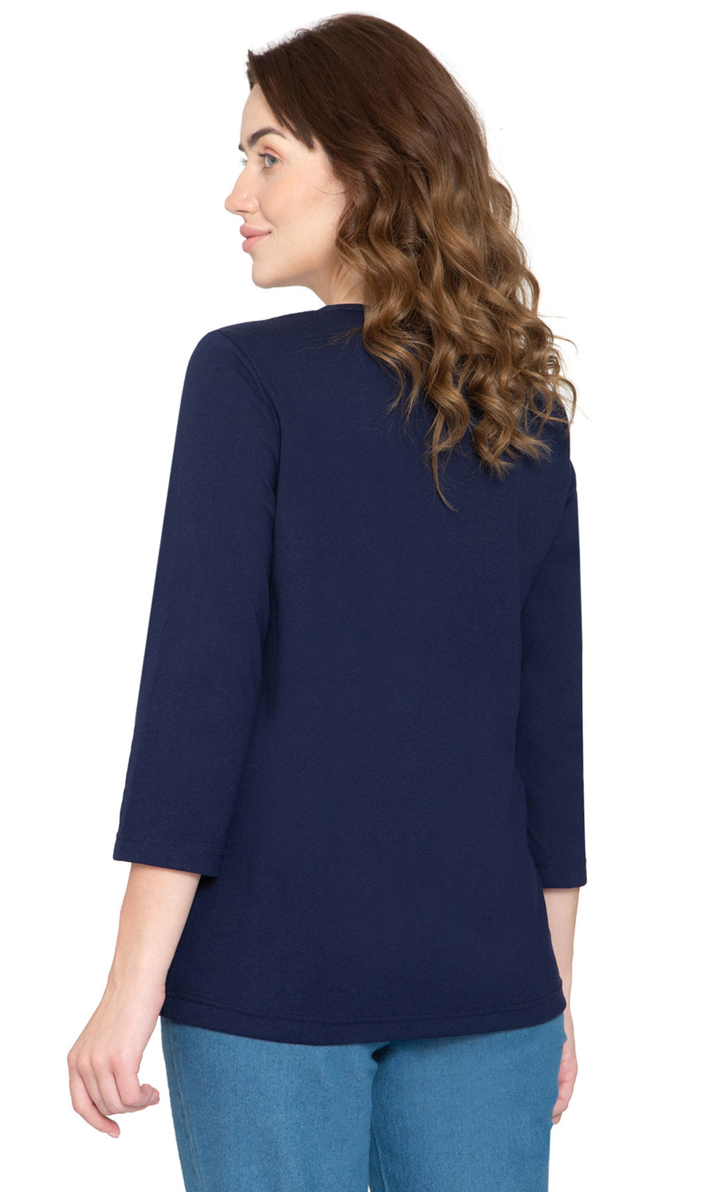 3/4 Sleeve Henley Top