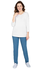 3/4 Sleeve Henley Top