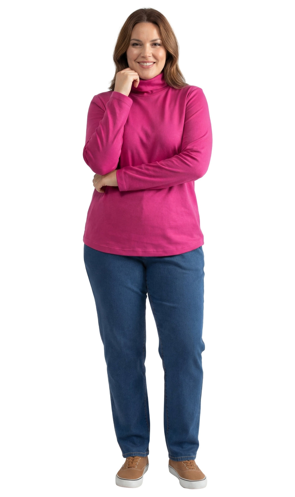 Women's Relaxed Fit Turtleneck Top