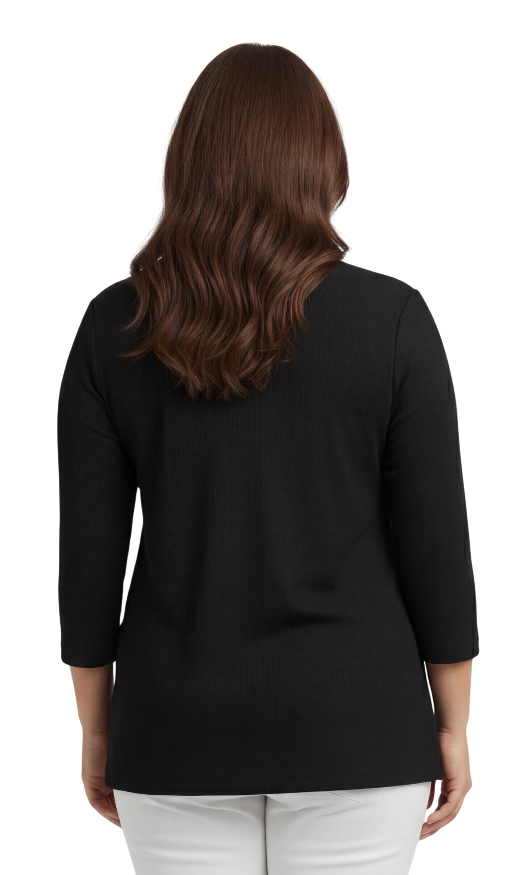 Ribbed Cotton 3/4 Sleeve Top