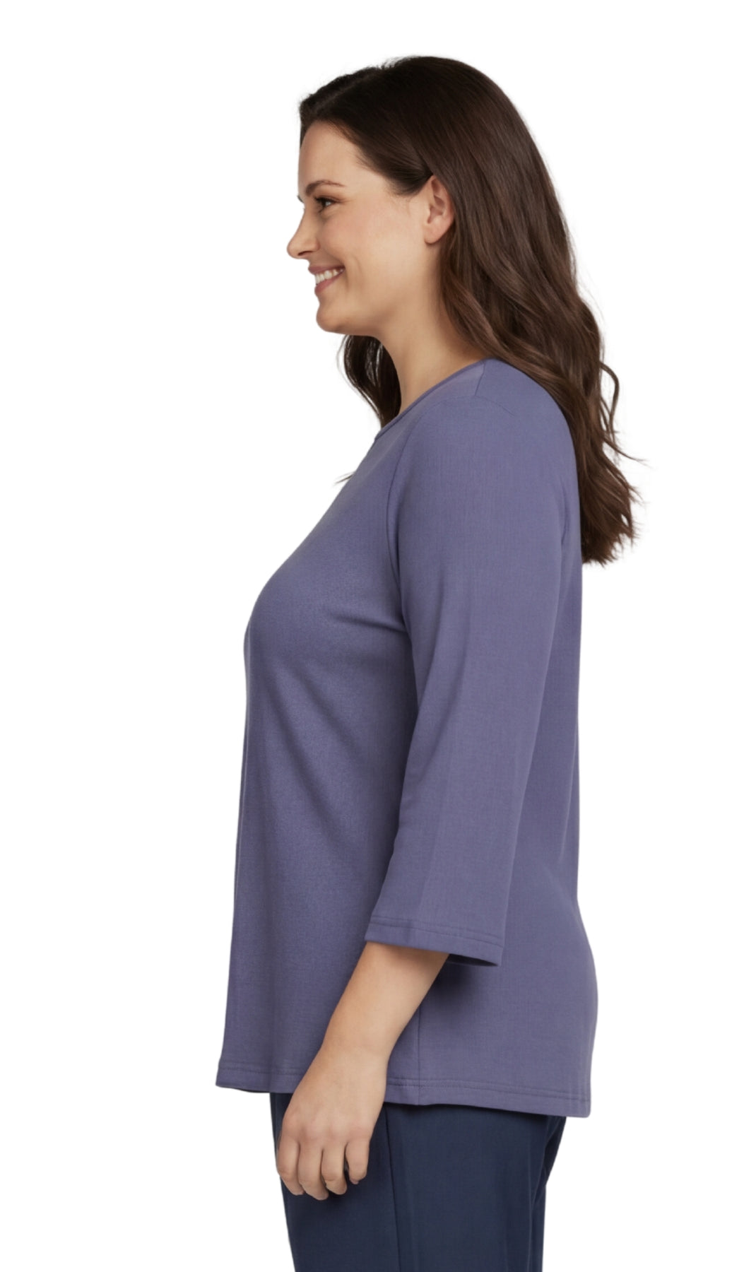 Ribbed Cotton 3/4 Sleeve Top