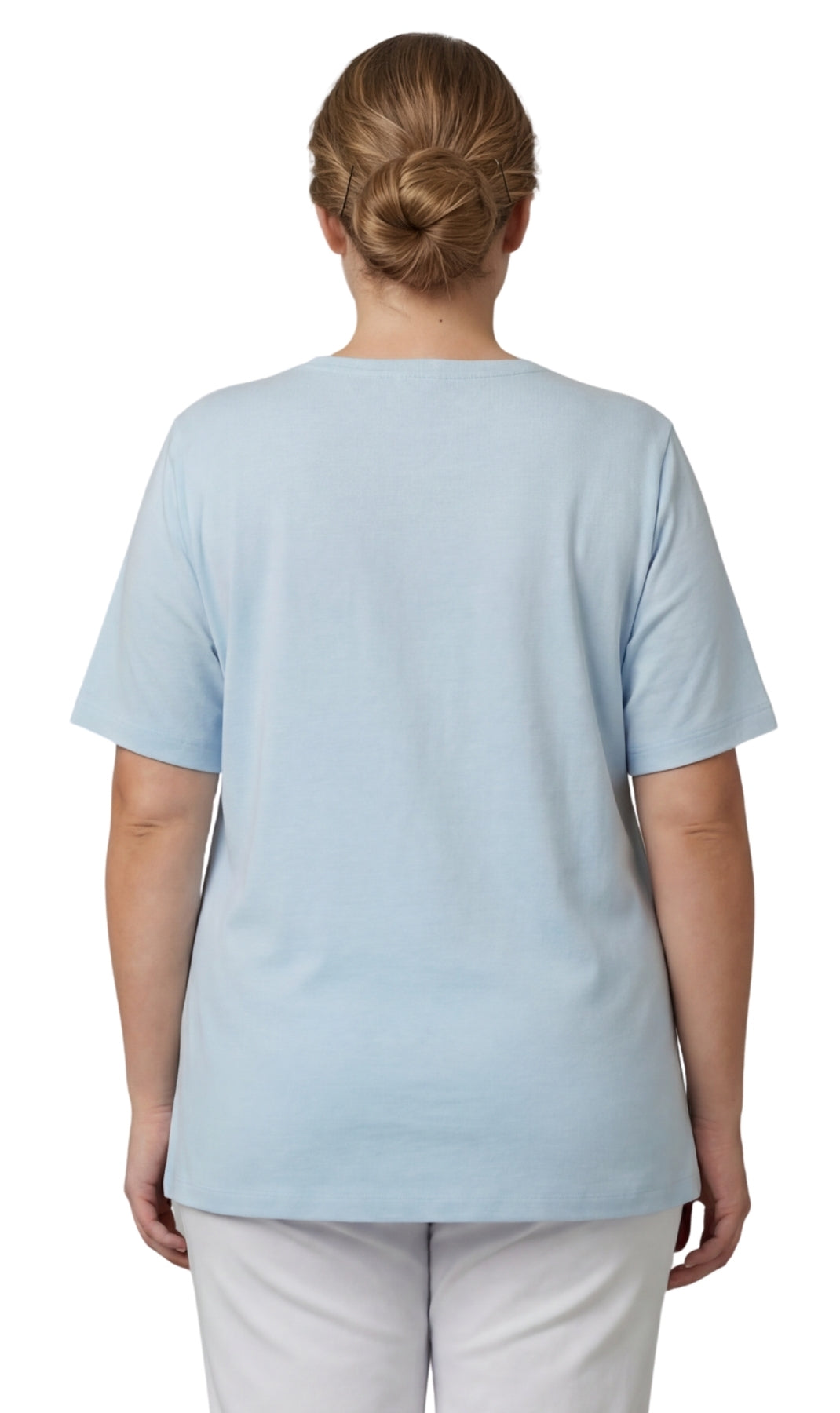 Scalloped Neckline Embellished Tee
