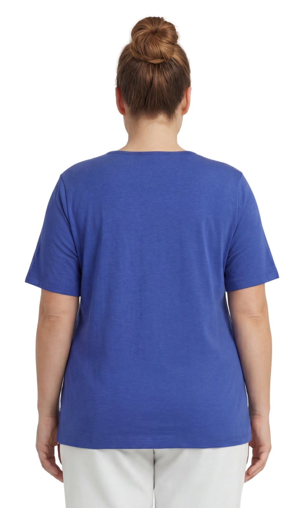 Scalloped Neckline Embellished Tee