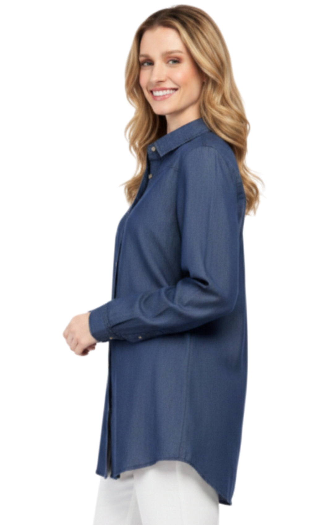 Long Sleeve Denim Tunic Top