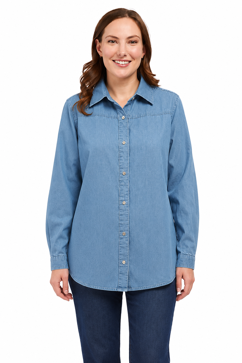 Long Sleeve Denim Tunic Top