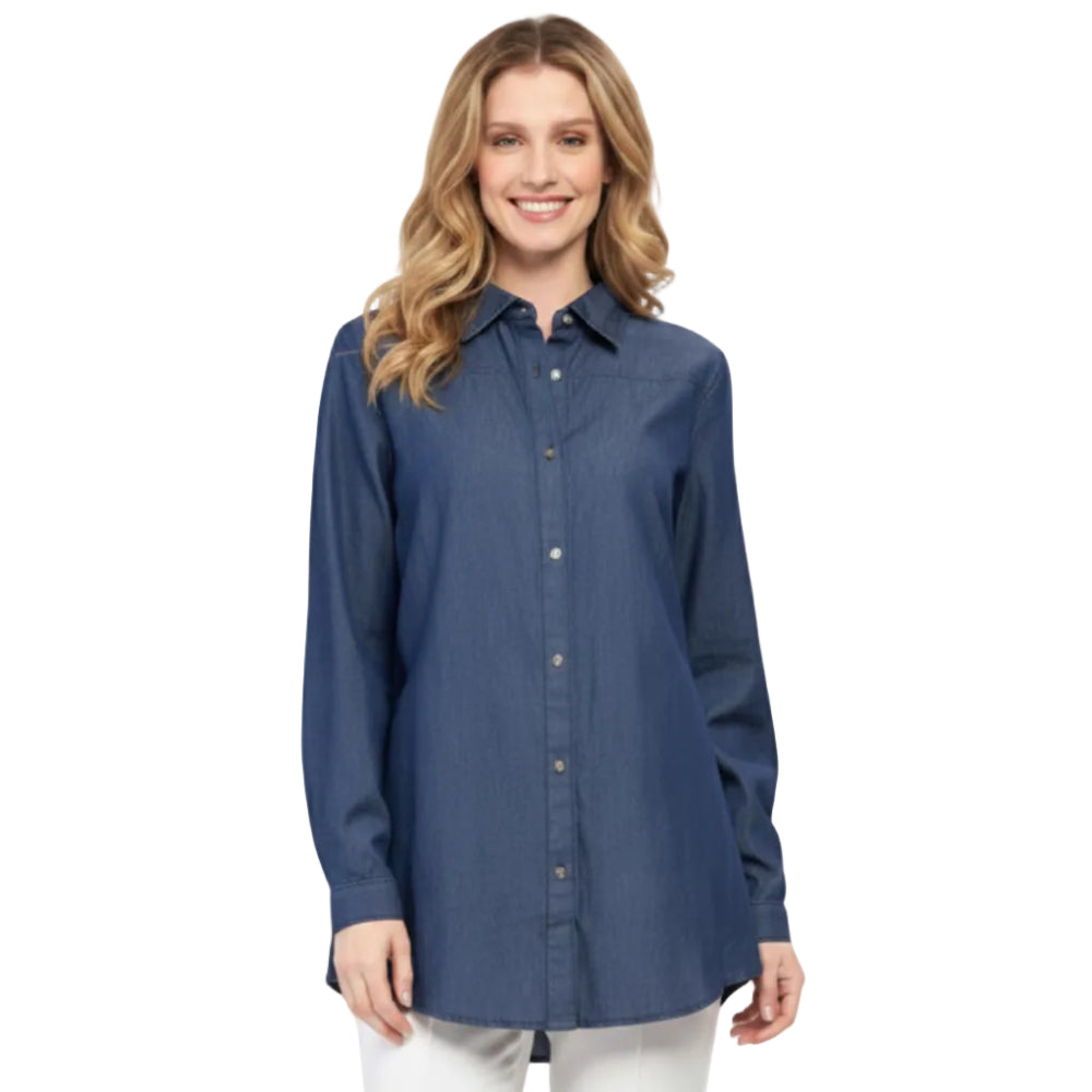 Long Sleeve Denim Tunic Top