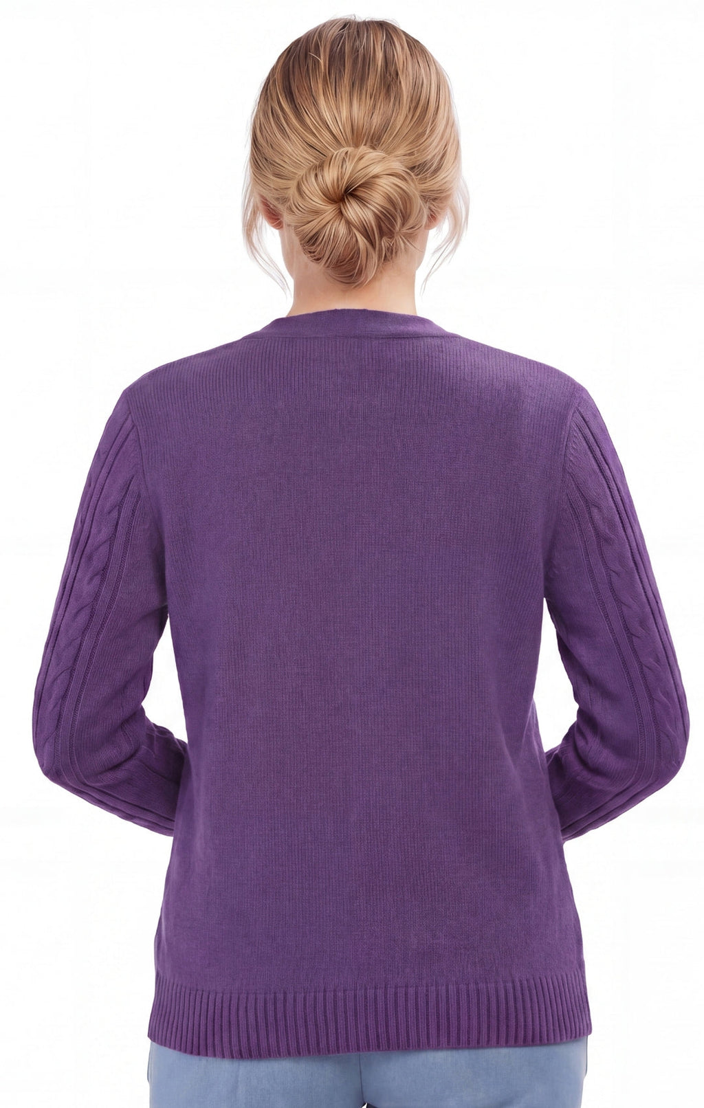 Cable Knit Button Front Cardigan