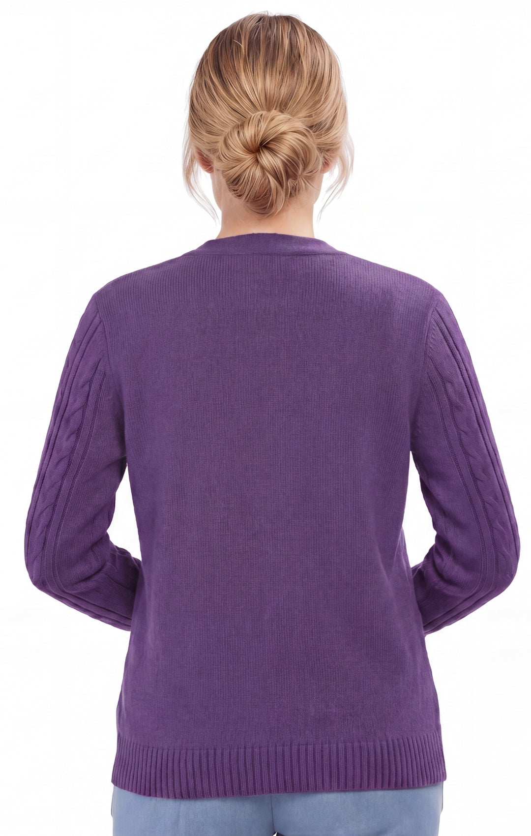 Cable Knit Button Front Cardigan