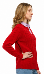 Cable Knit Button Front Cardigan
