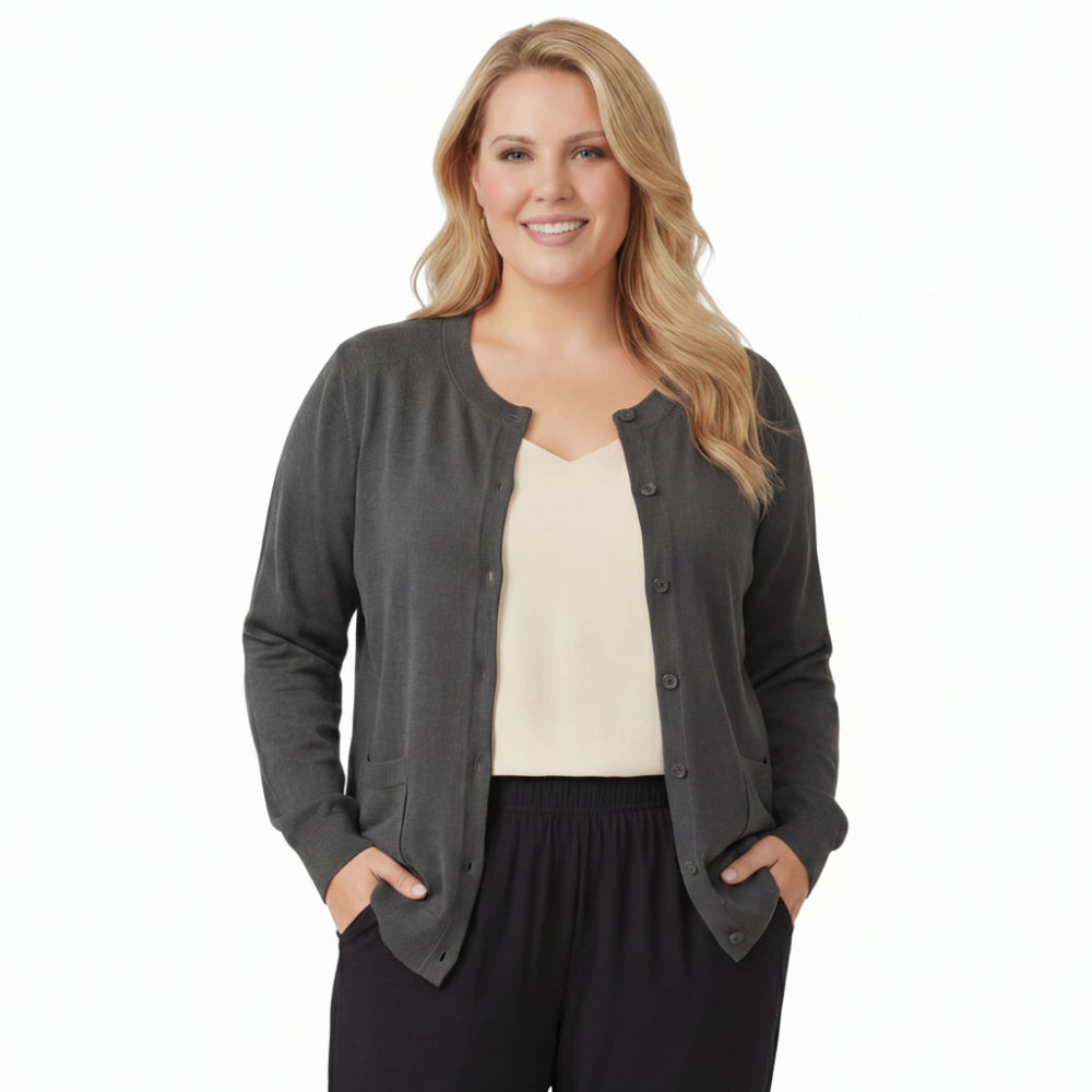 Button Front Cotton Blend Cardigan