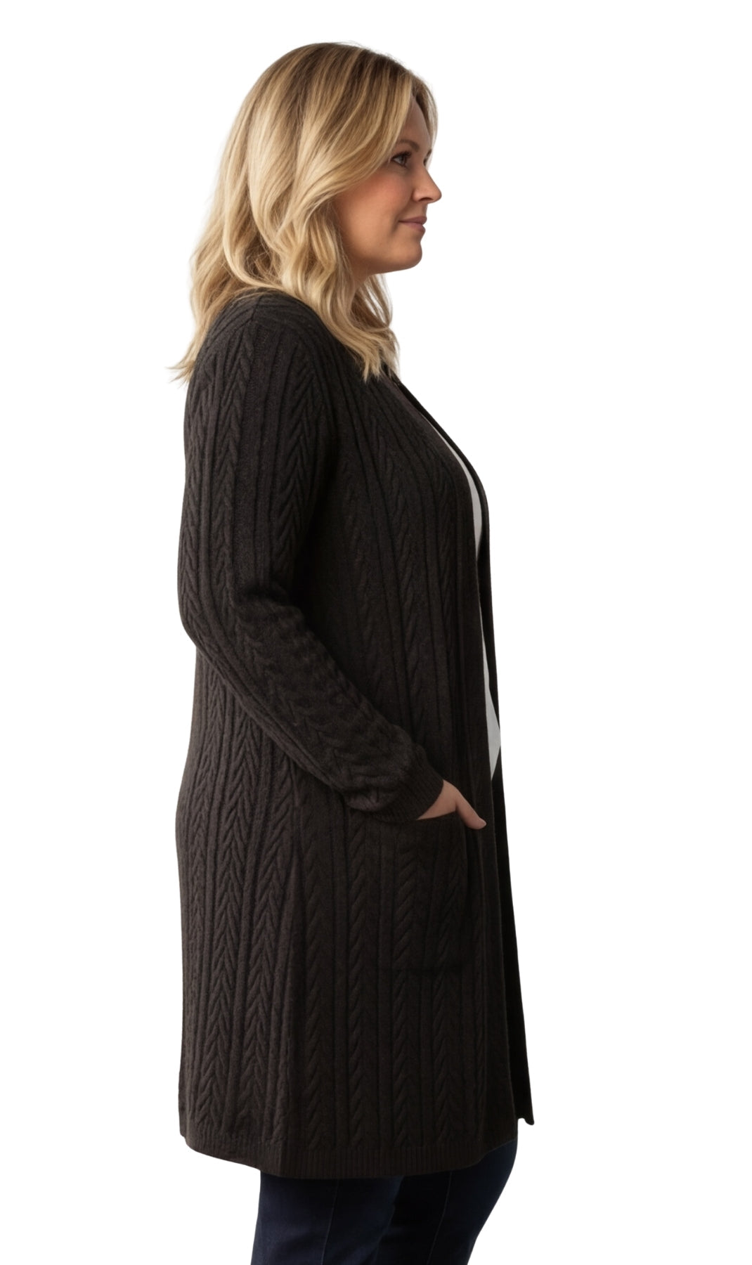 Cable Knit Longline Duster Cardigan