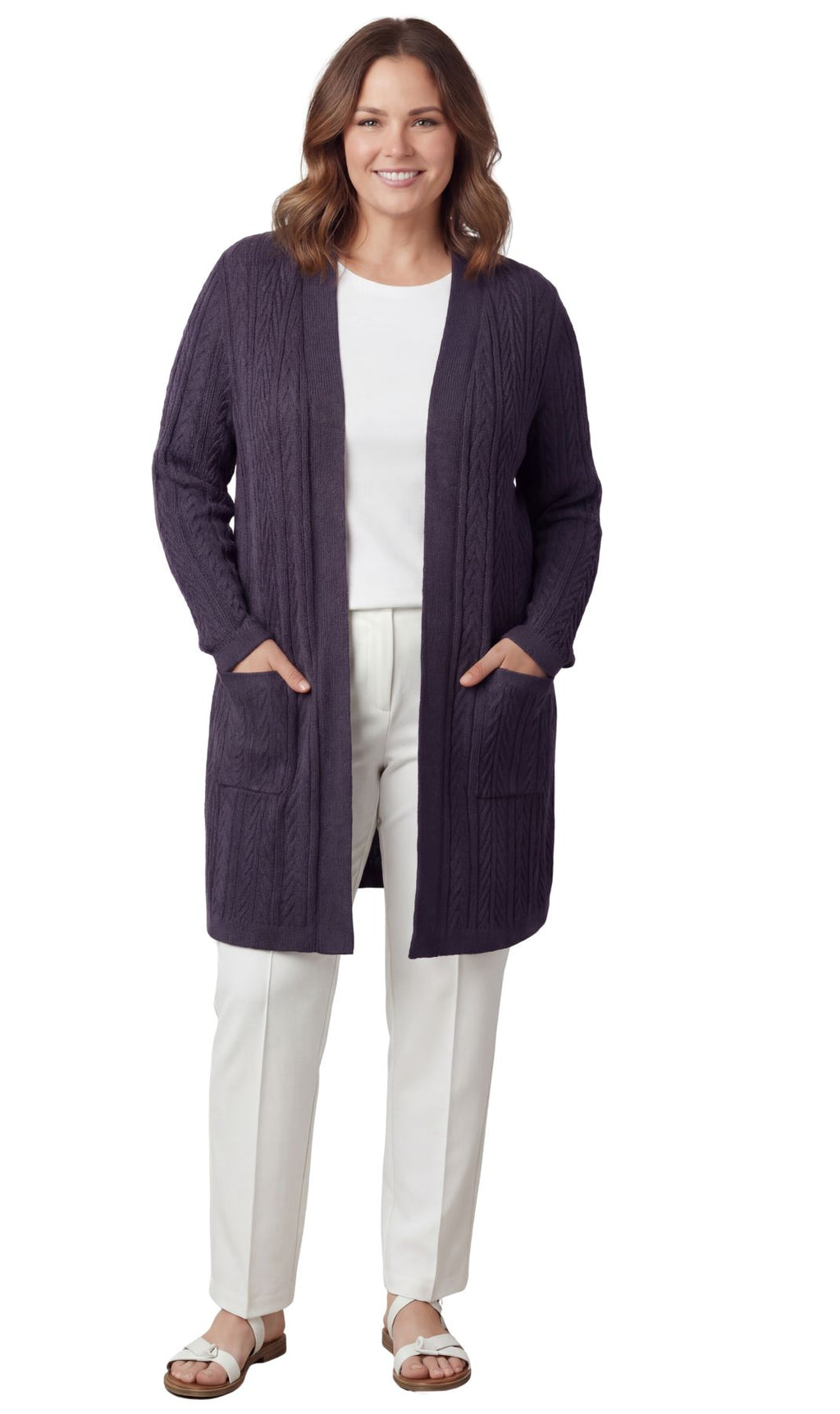 Cable Knit Longline Duster Cardigan