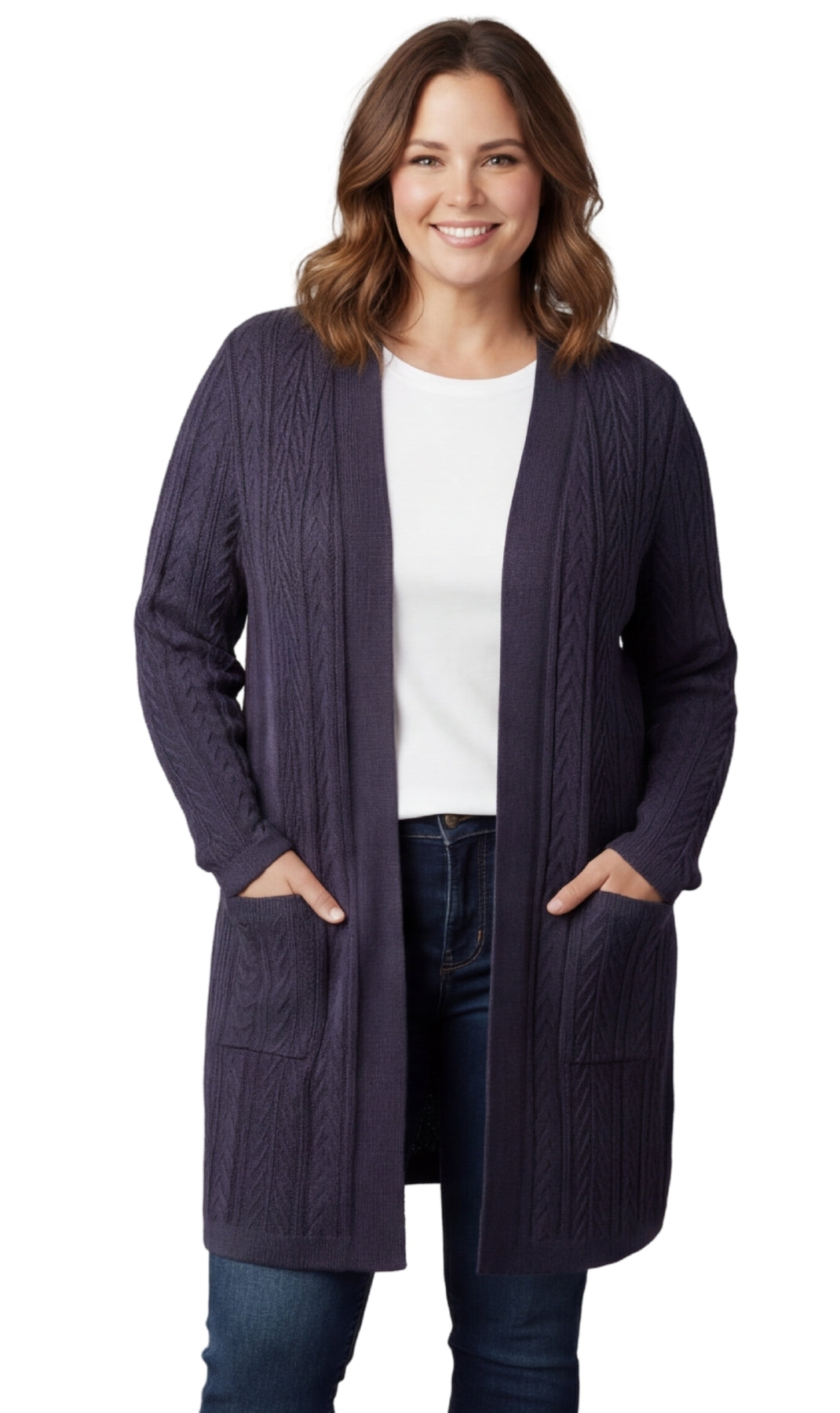 Cable Knit Longline Duster Cardigan