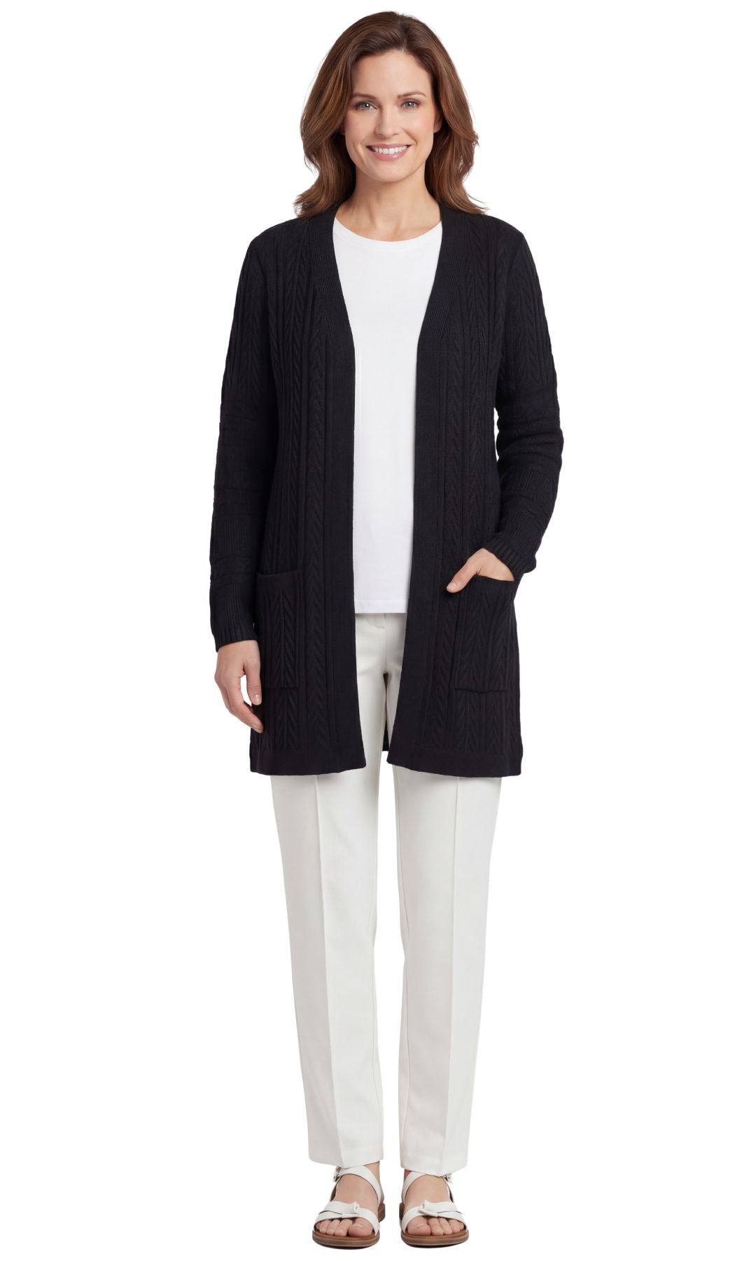 Cable Knit Longline Duster Cardigan