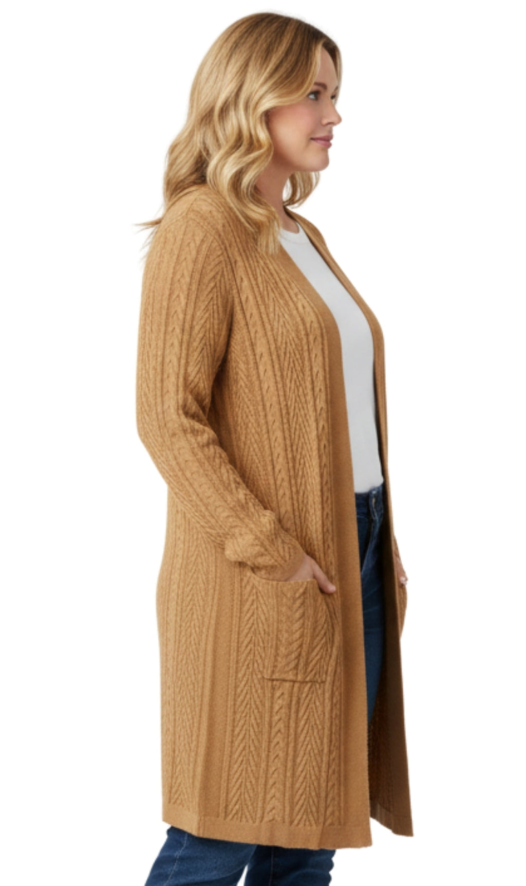 Cable Knit Longline Duster Cardigan