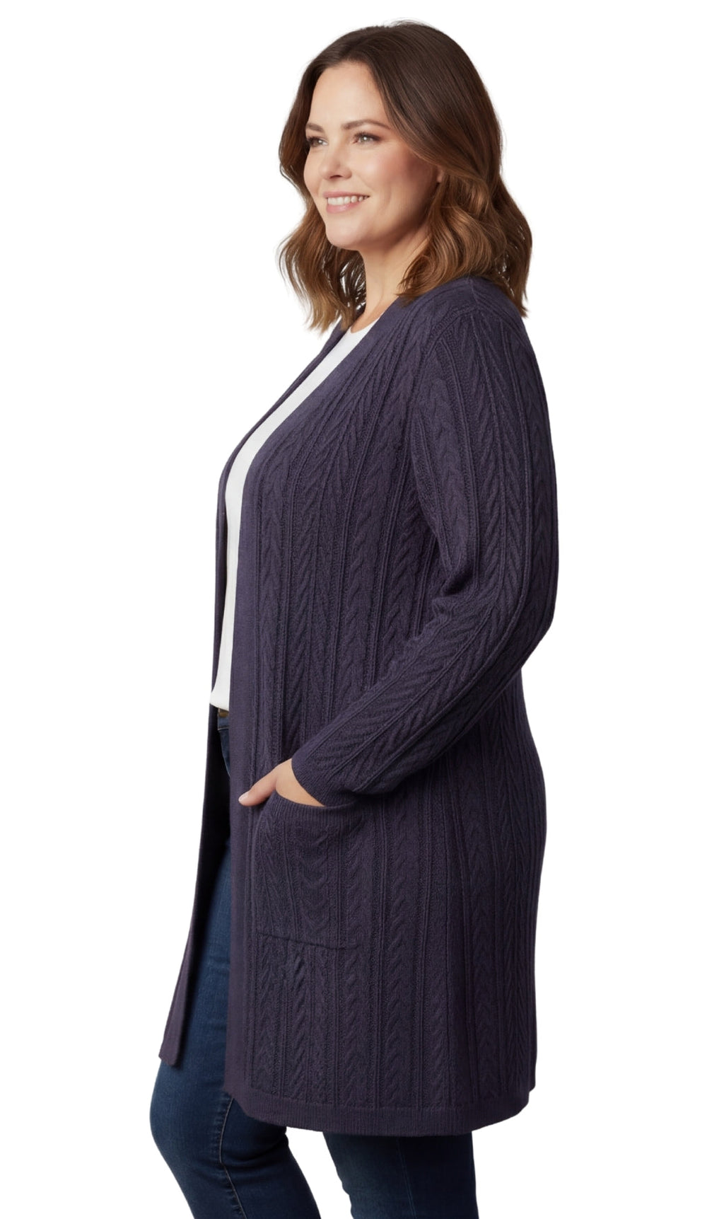 Cable Knit Longline Duster Cardigan