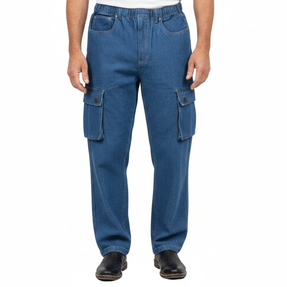 Pull-On Cargo Pocket Jeans