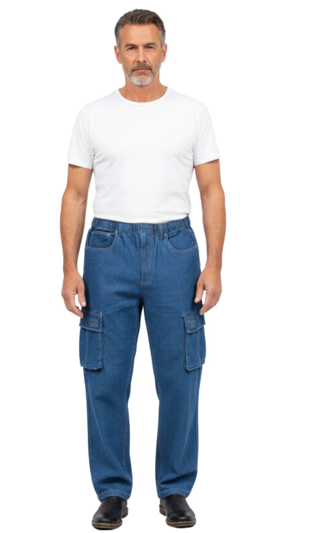Pull-On Cargo Pocket Jeans