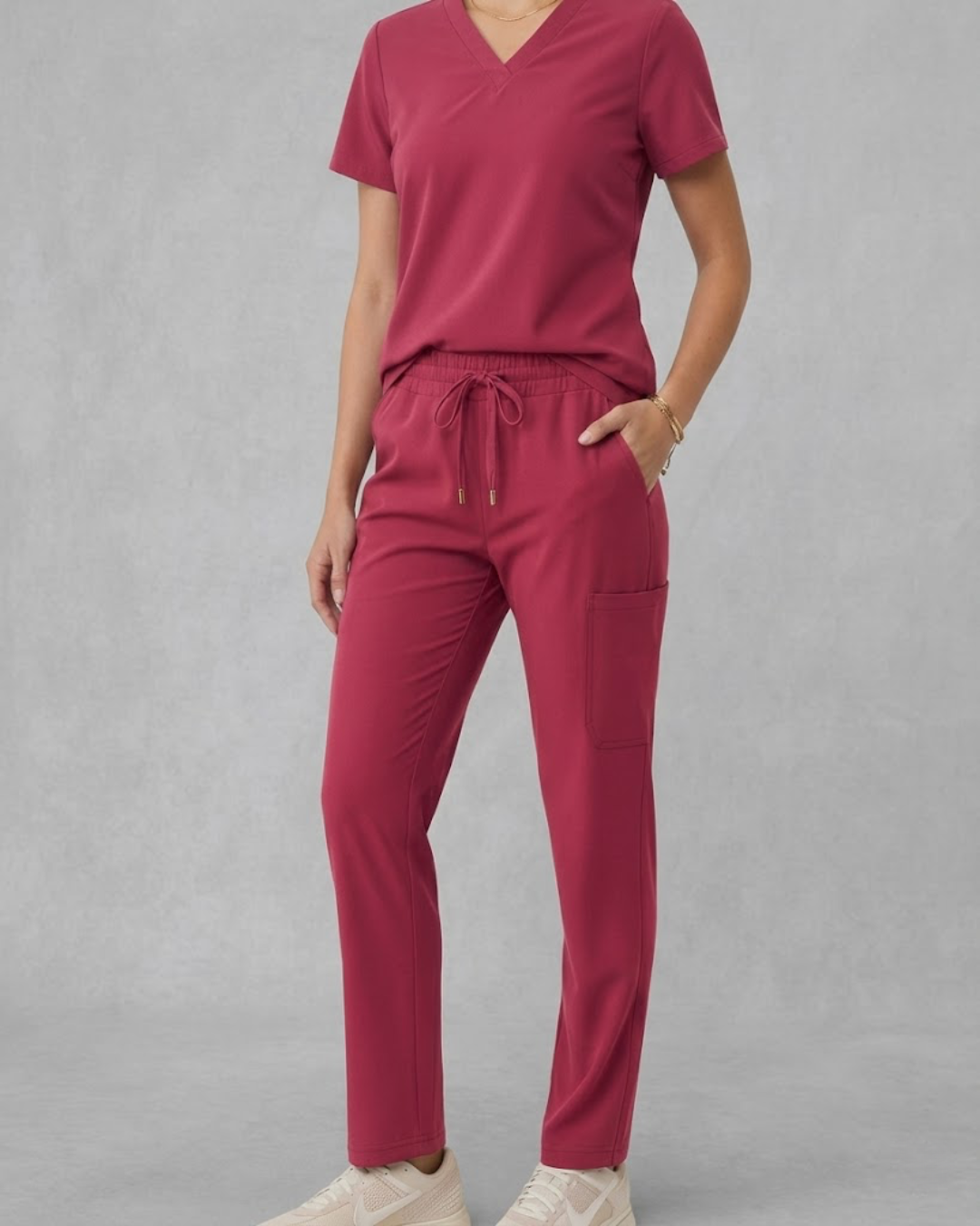 Fitted V-Neck Scrub Top