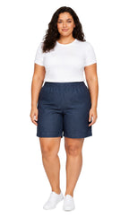 Women's Pull-On Denim and Twill Shorts — Stretch Waist No Zipper