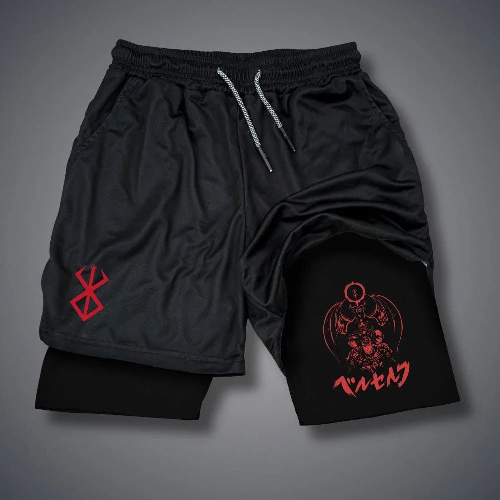 2 in 1 Compression Shorts for Men Gym Workout Running Shorts with Phone Pockets Athletic Quick Dry Activewear - Pendo Store