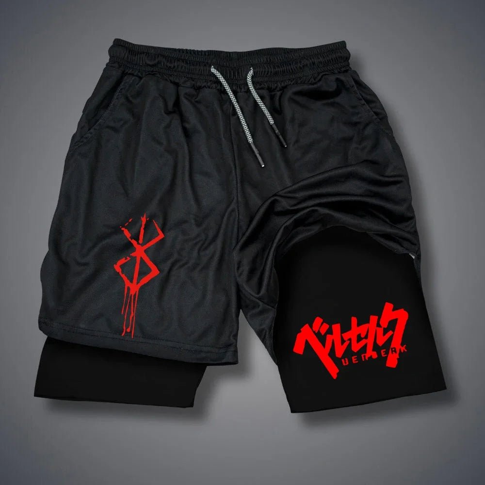 2 in 1 Compression Shorts for Men Gym Workout Running Shorts with Phone Pockets Athletic Quick Dry Activewear - Pendo Store