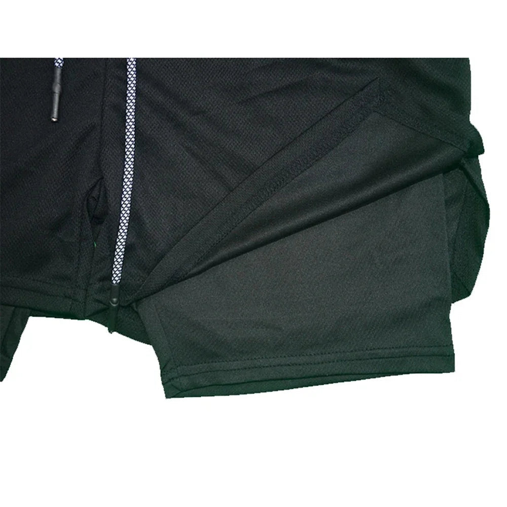 2 in 1 Compression Shorts for Men Gym Workout Running Shorts with Phone Pockets Athletic Quick Dry Activewear - Pendo Store
