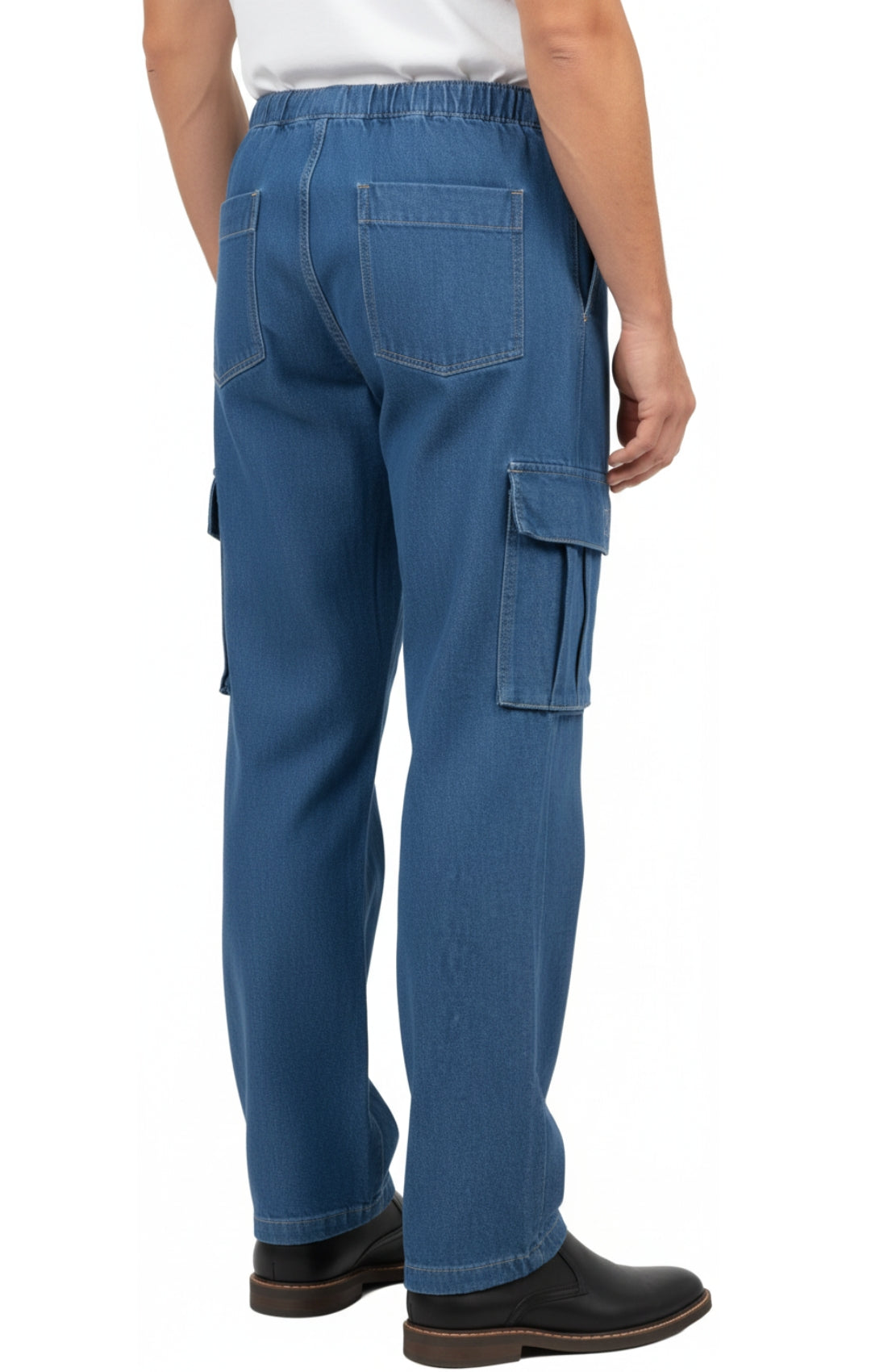 Pull-On Cargo Pocket Jeans