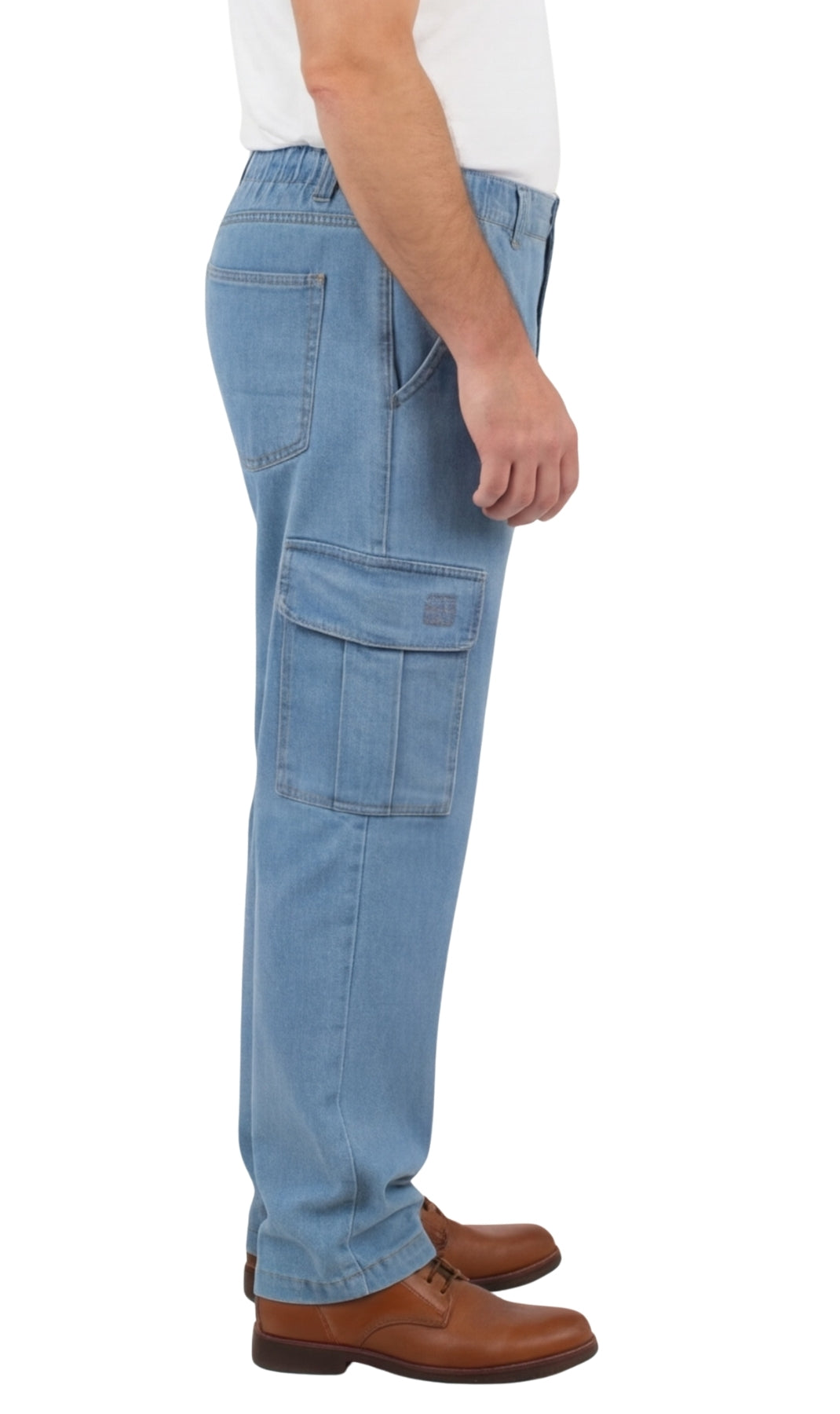 Pull-On Cargo Pocket Jeans