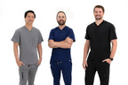 Men's Navy Blue V-Neck Scrub Top