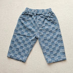 2026 Spring New 1-5Y Children Jeans Boys Denim Pants Mid Waist Girls Trousers Fashion Kids Plaid Pants - Pendo Store