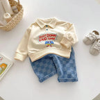 2026 Spring New 1-5Y Children Jeans Boys Denim Pants Mid Waist Girls Trousers Fashion Kids Plaid Pants - Pendo Store
