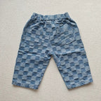 2026 Spring New 1-5Y Children Jeans Boys Denim Pants Mid Waist Girls Trousers Fashion Kids Plaid Pants - Pendo Store