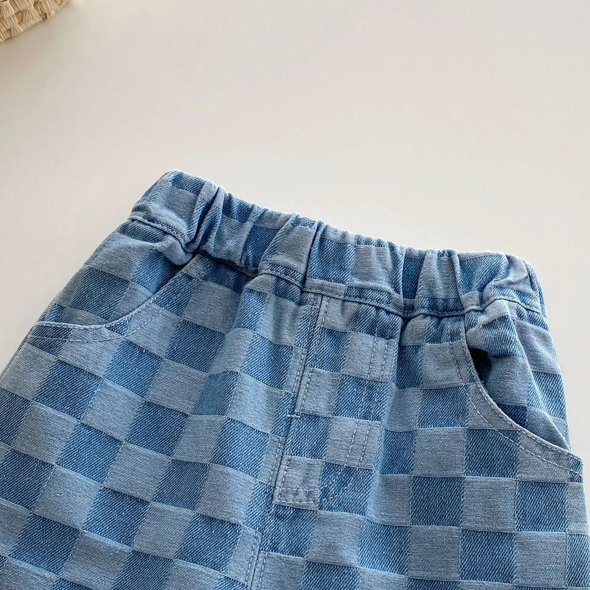 2026 Spring New 1-5Y Children Jeans Boys Denim Pants Mid Waist Girls Trousers Fashion Kids Plaid Pants - Pendo Store