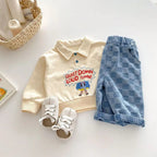 2026 Spring New 1-5Y Children Jeans Boys Denim Pants Mid Waist Girls Trousers Fashion Kids Plaid Pants - Pendo Store