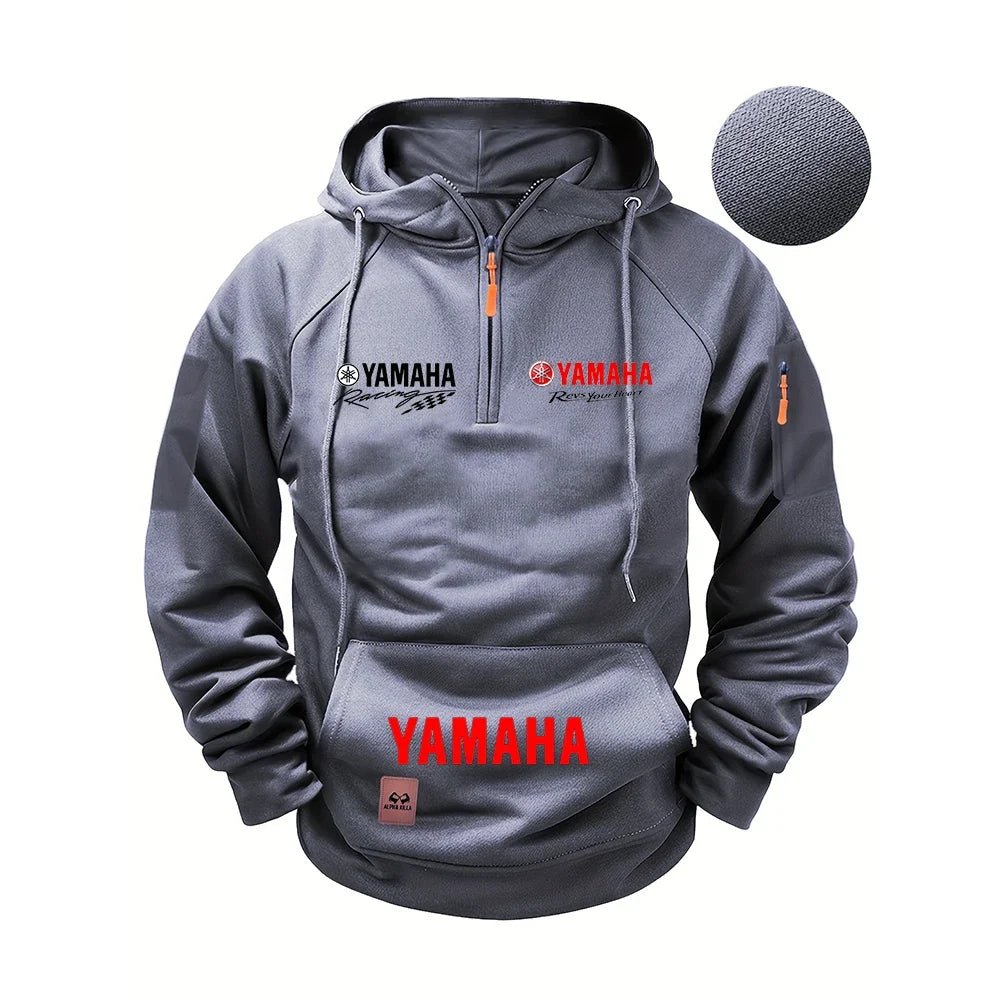 2026 Yamaha Autumn and Winter Vintage Heavy-Duty Men’s Fleece Hooded Sweater - Pendo Store